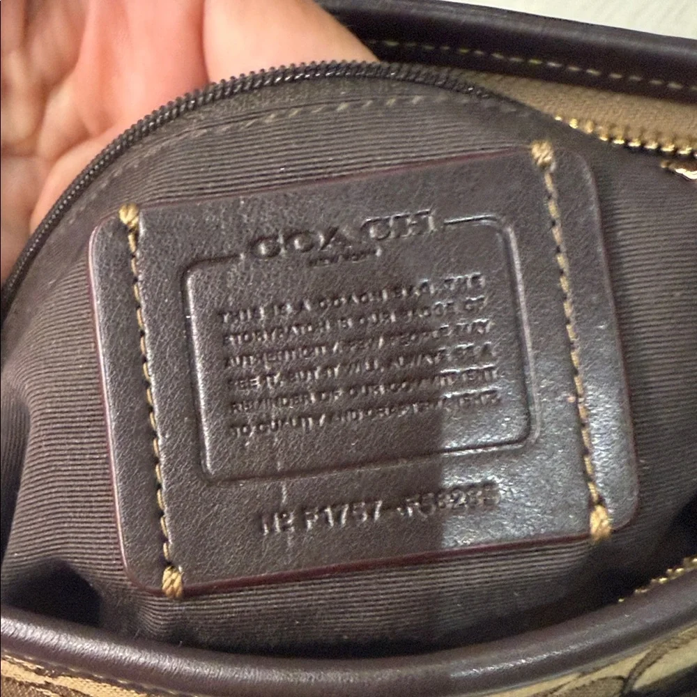 Coach Signature Brown and Tan Crossbody Bag
